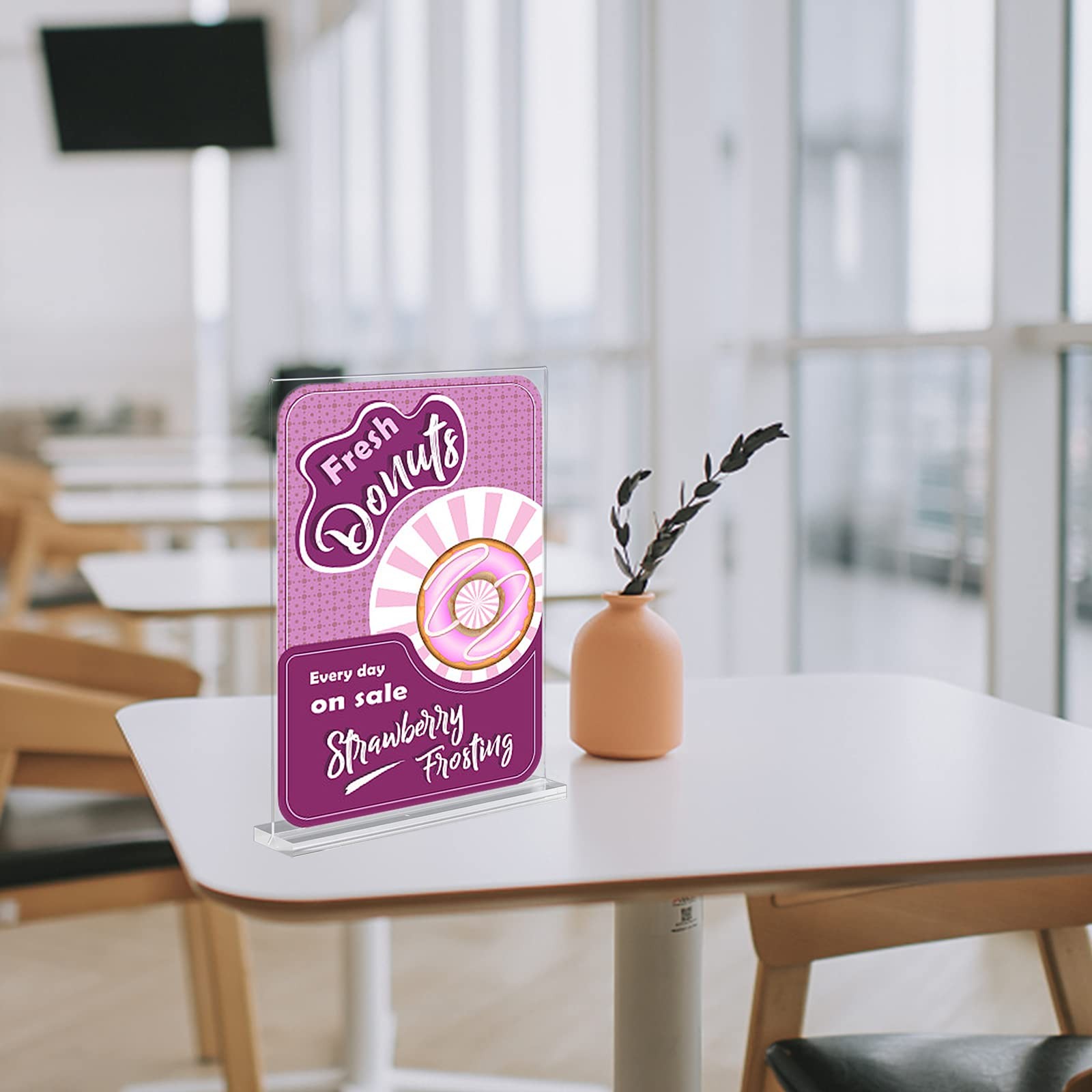 Acrylic Sign Holder, 8.5 x 11 inches Clear Table Menu Display 10 pcs, clear