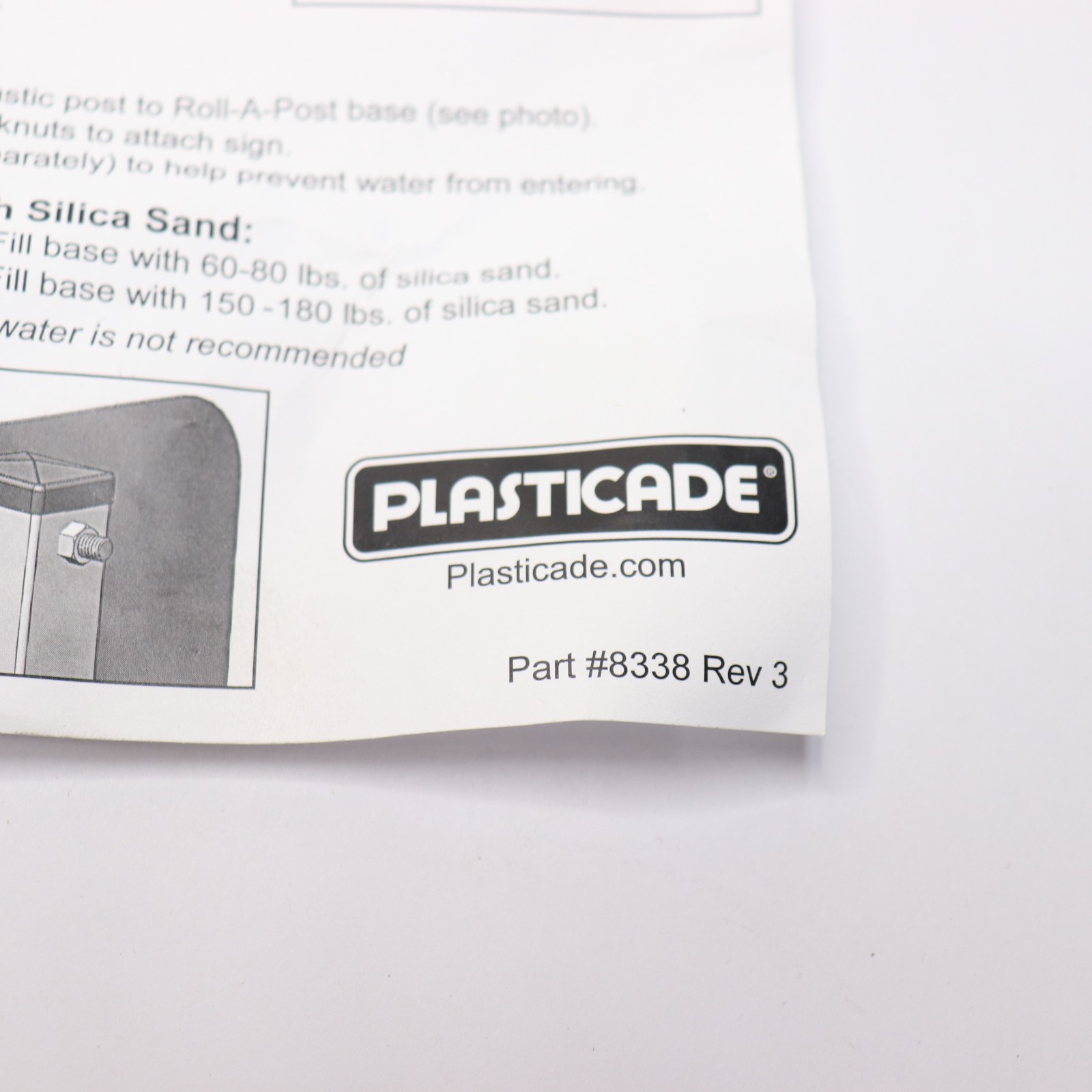Roll-A-Post Portable Sign Base 8338 Hardware Pack Only