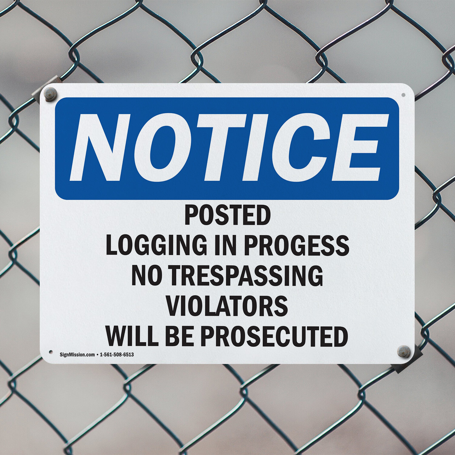 (2 Pack) Posted Logging In Progress No Trespassing OSHA Notice Sign Decal Metal