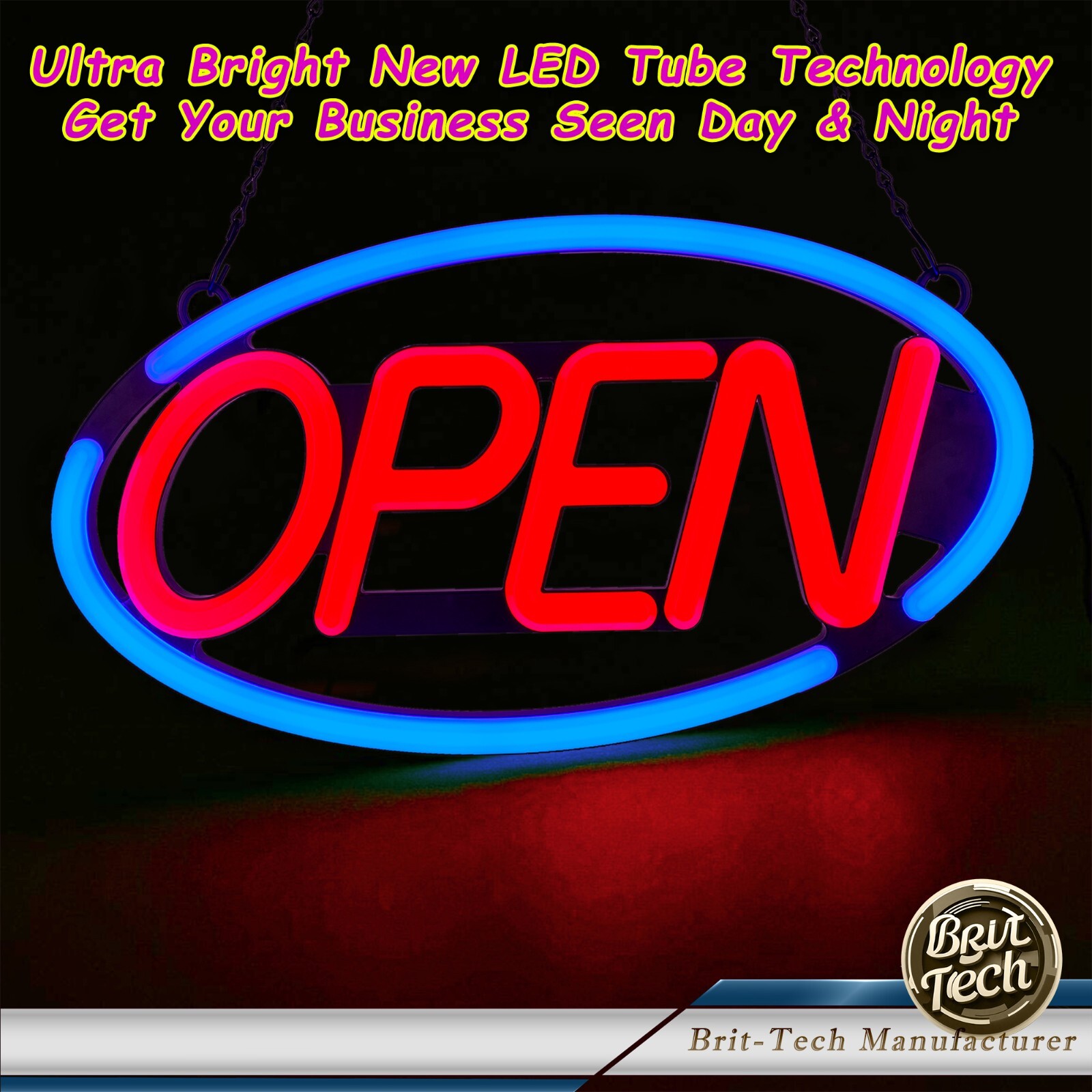 Large LED Open Sign 24&Prime; Neon Light Bright for Restaurant Bar Store Shop Business