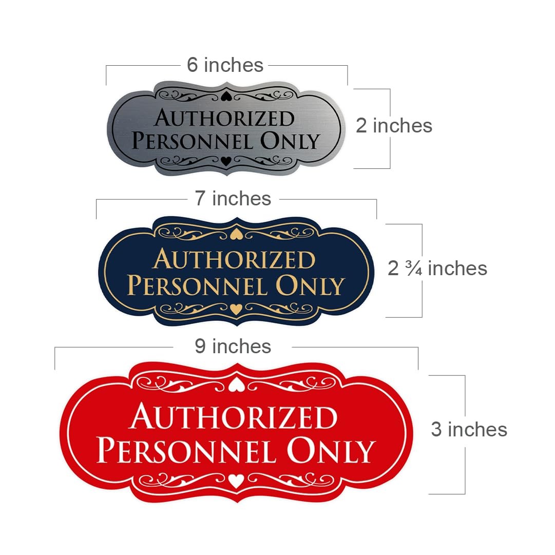 Designer Authorized Personnel Only Sign Black/Gold – Small 1 Pack