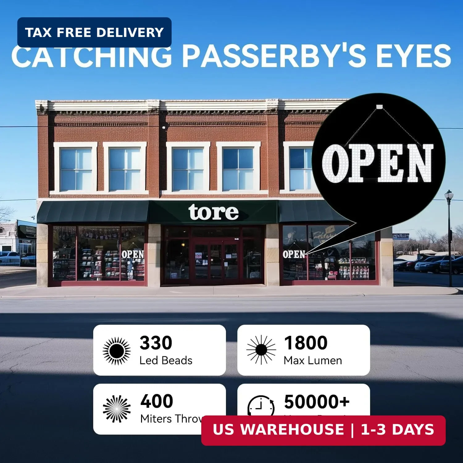 40&Prime;x14&Prime; Large Open Sign for Business, Open Signs Led with Hanging Installation,