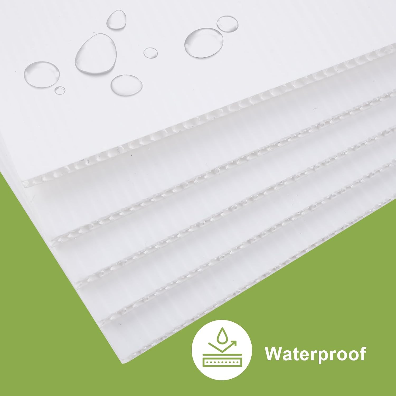 24X36 Corrugated Plastic Board, 3 Pack Coroplast Plastic Sheet, 3/16 Inch Thick