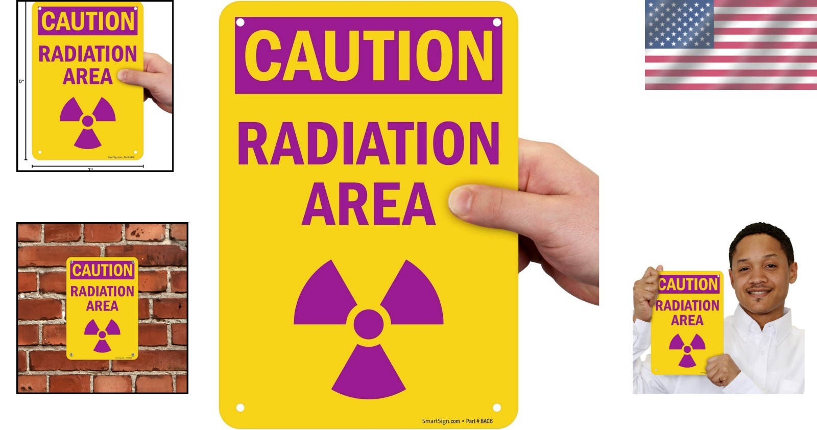 Easy Install 10 x 7 Caution Radiation Area Sign – Long-Lasting HDPE Material