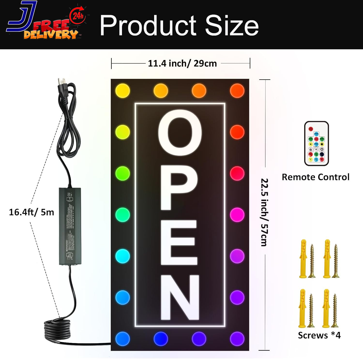 Vibrant Waterproof LED Open Sign Color Changing RGB for Outdoor Business Use