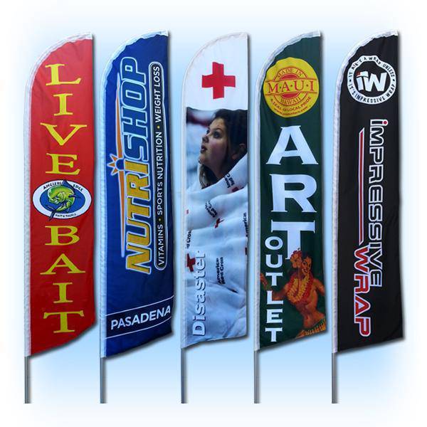 15&prime; Full Color Custom Tall Swooper Advertising Flag Feather Banner Digital Print
