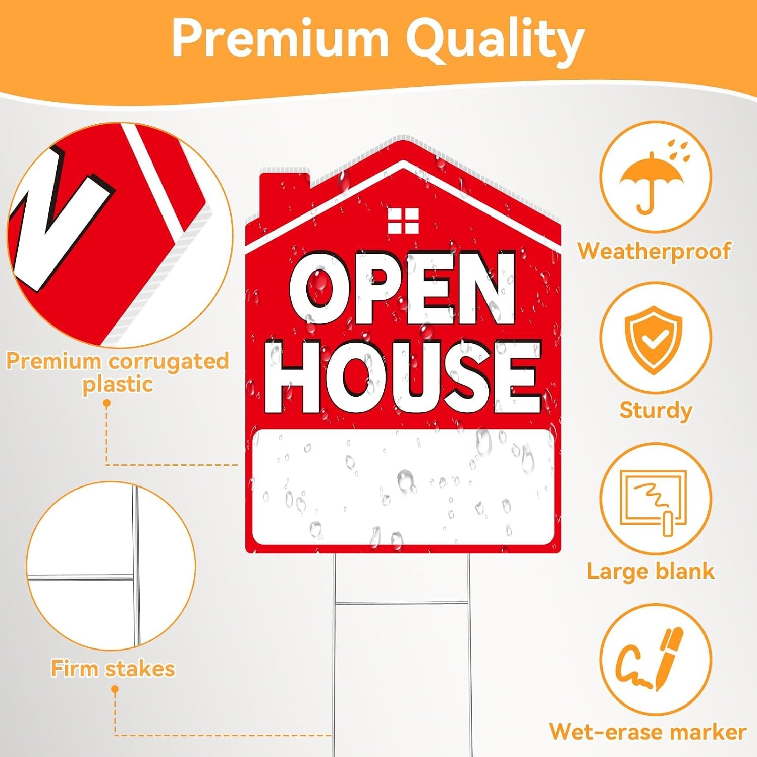 Open House Signs for Real Estate 5 Pack, 17&Prime;x13&Prime; Open House Sign Double Sided…