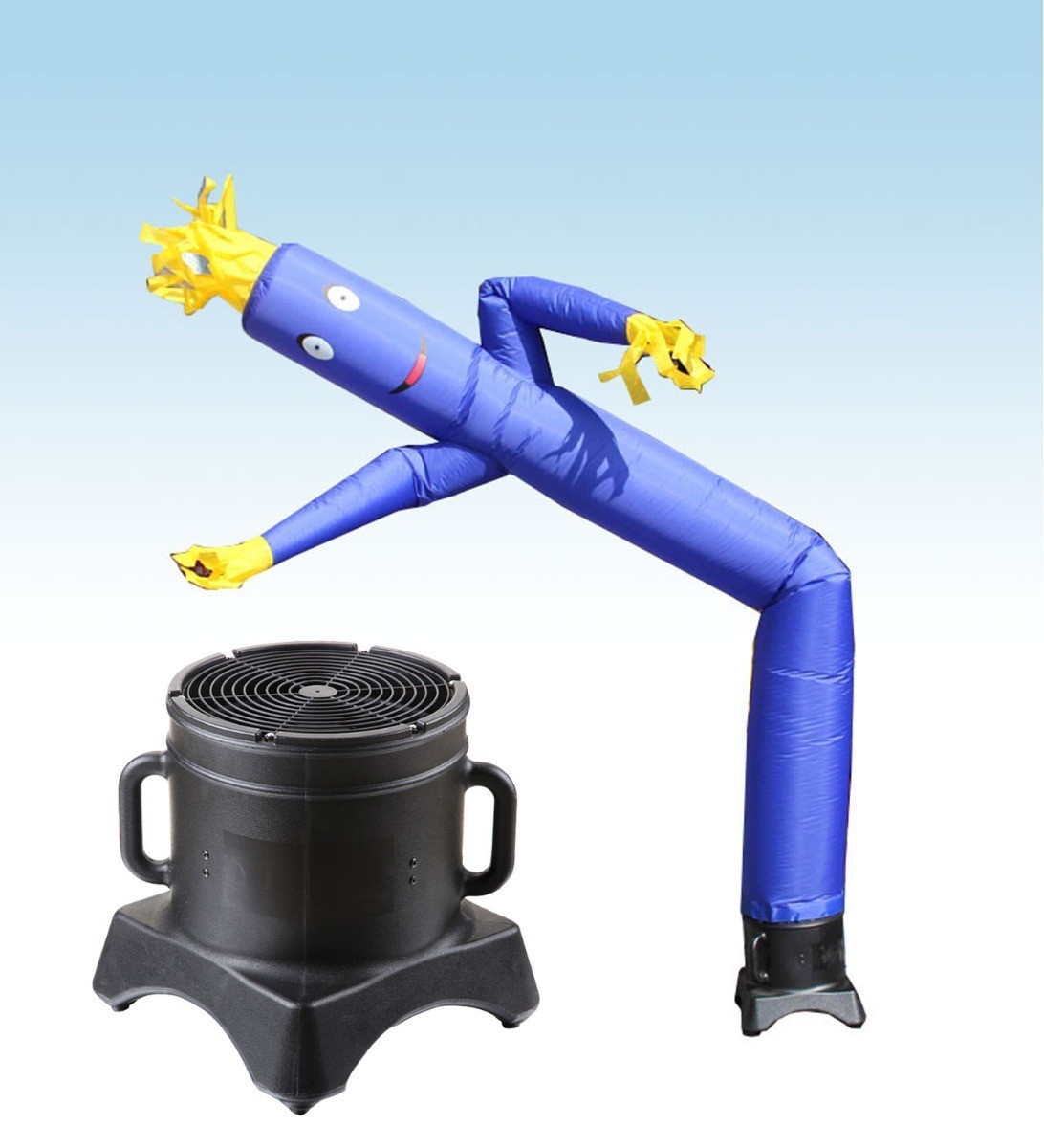 Advertising Inflatable Tube Man 12ft Blue Blow Up Wavy Flailing with Blower