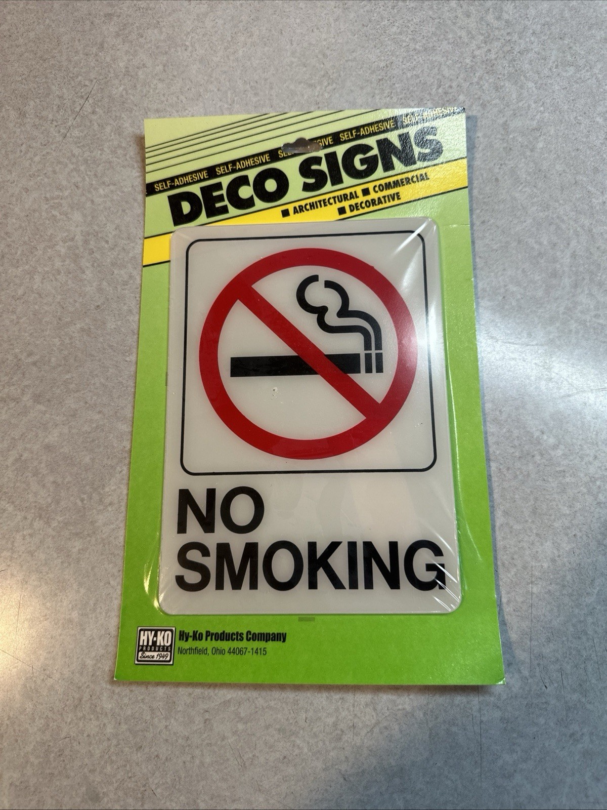 HY-KO 5 in. x 7 in. Plastic No Smoking Sign with Symbol