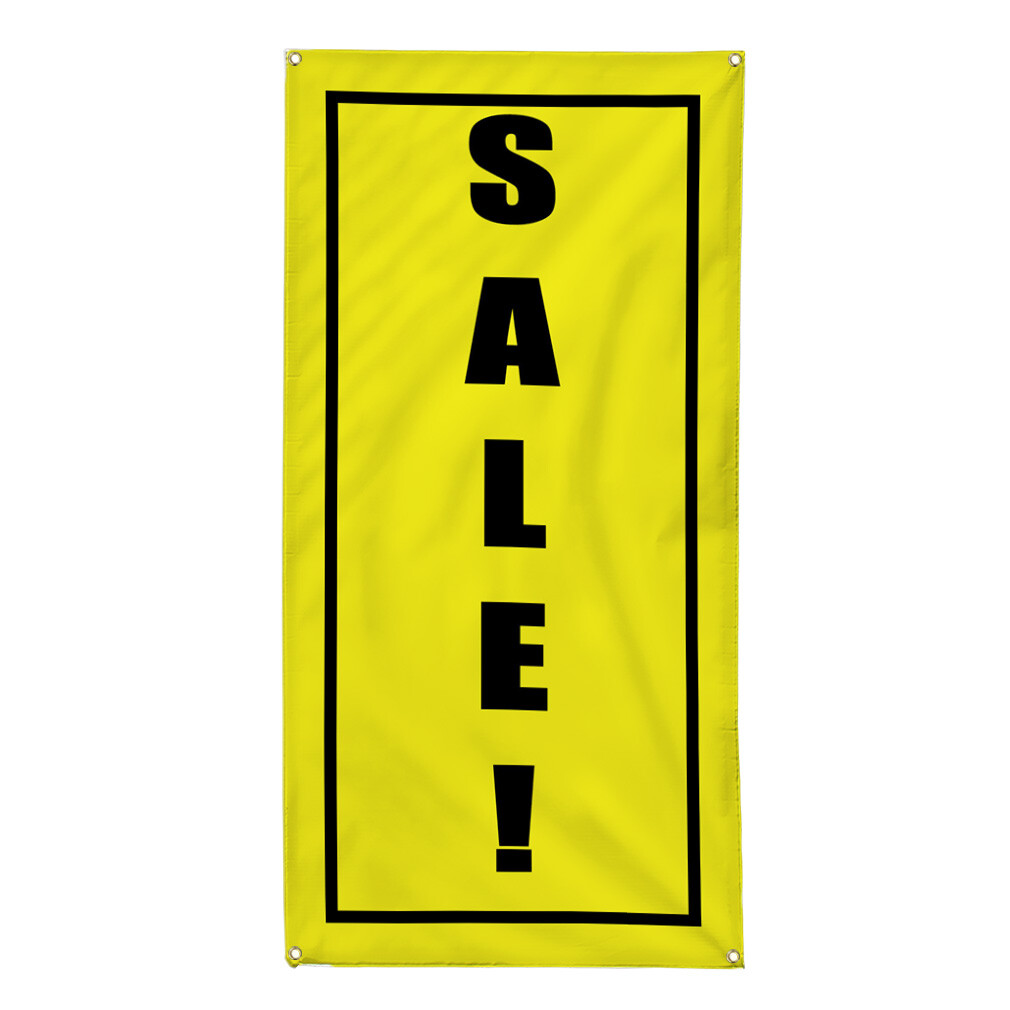 Vertical Vinyl Banner Multiple Sizes Deal! Black Yellow Promotion Business