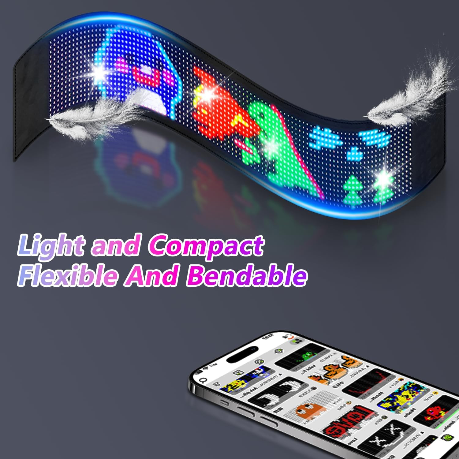 LED Sign, 23&Prime;X5&Prime; Programmable LED Sign with Bluetooth APP Control – Huge Bright
