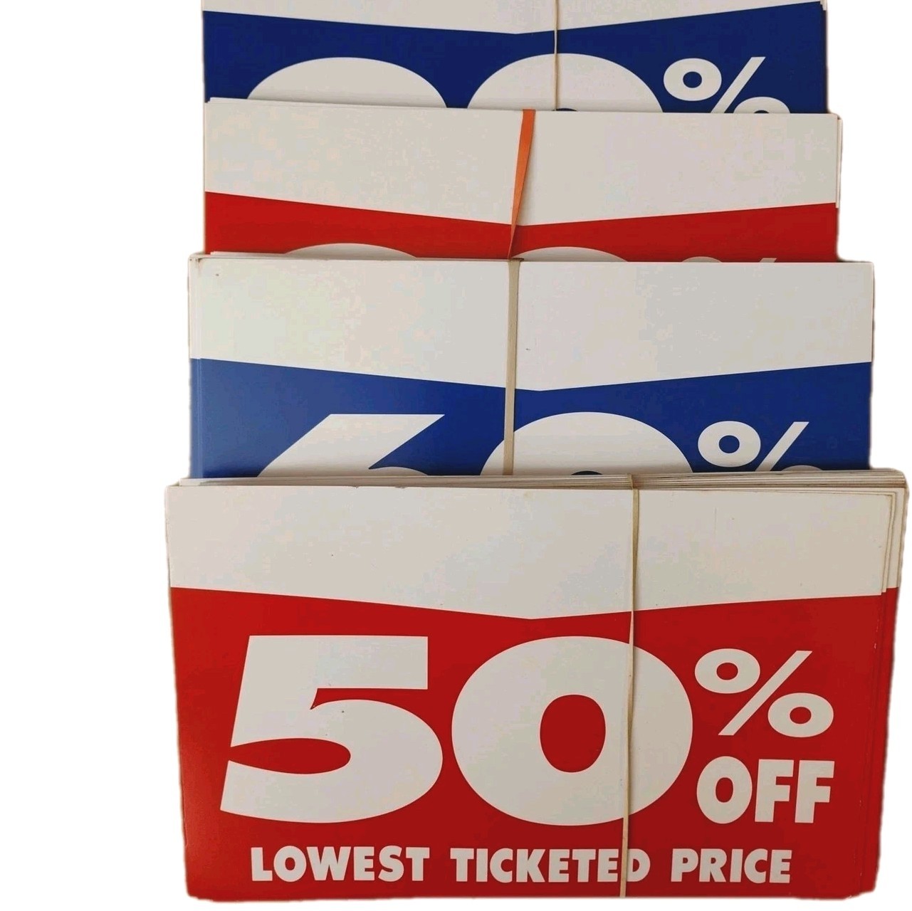 Discount Percentage Off Signs, Card Stock Type 50,60,80,90%-Off 108 Count 11×7&Prime;