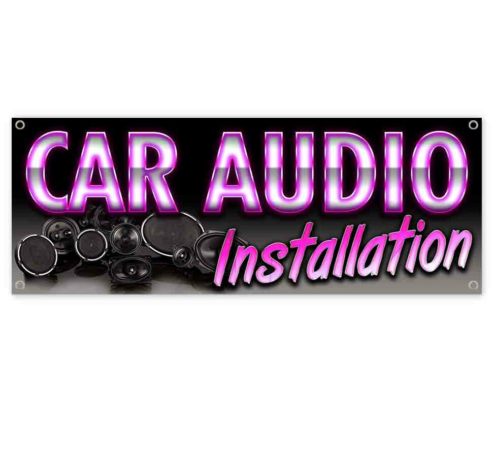 CAR AUDIO INSTALLATION Advertising Vinyl Banner Flag Sign Many Sizes SPEAKERS