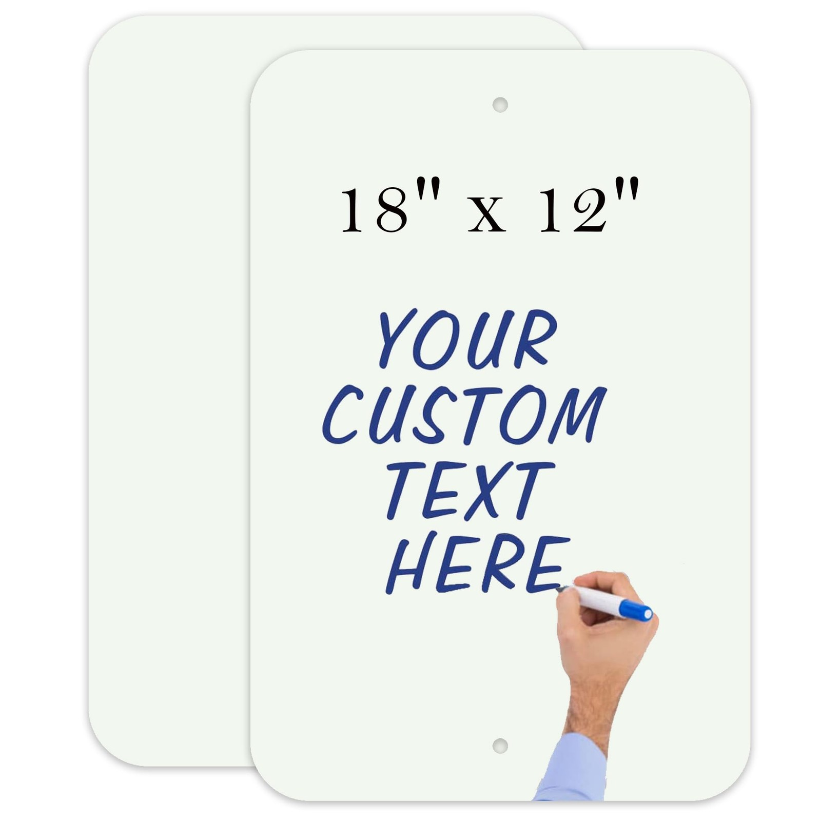 2 PCS 18×12 Inch Large Blank WriteOn Metal Sign Reflective Aluminum White