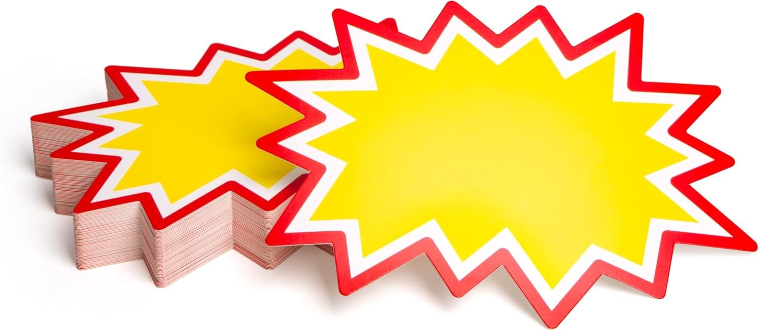 200pcs Starburst Price Tags 2×3 Yard Sale Garage Sale Signs Retail Labels