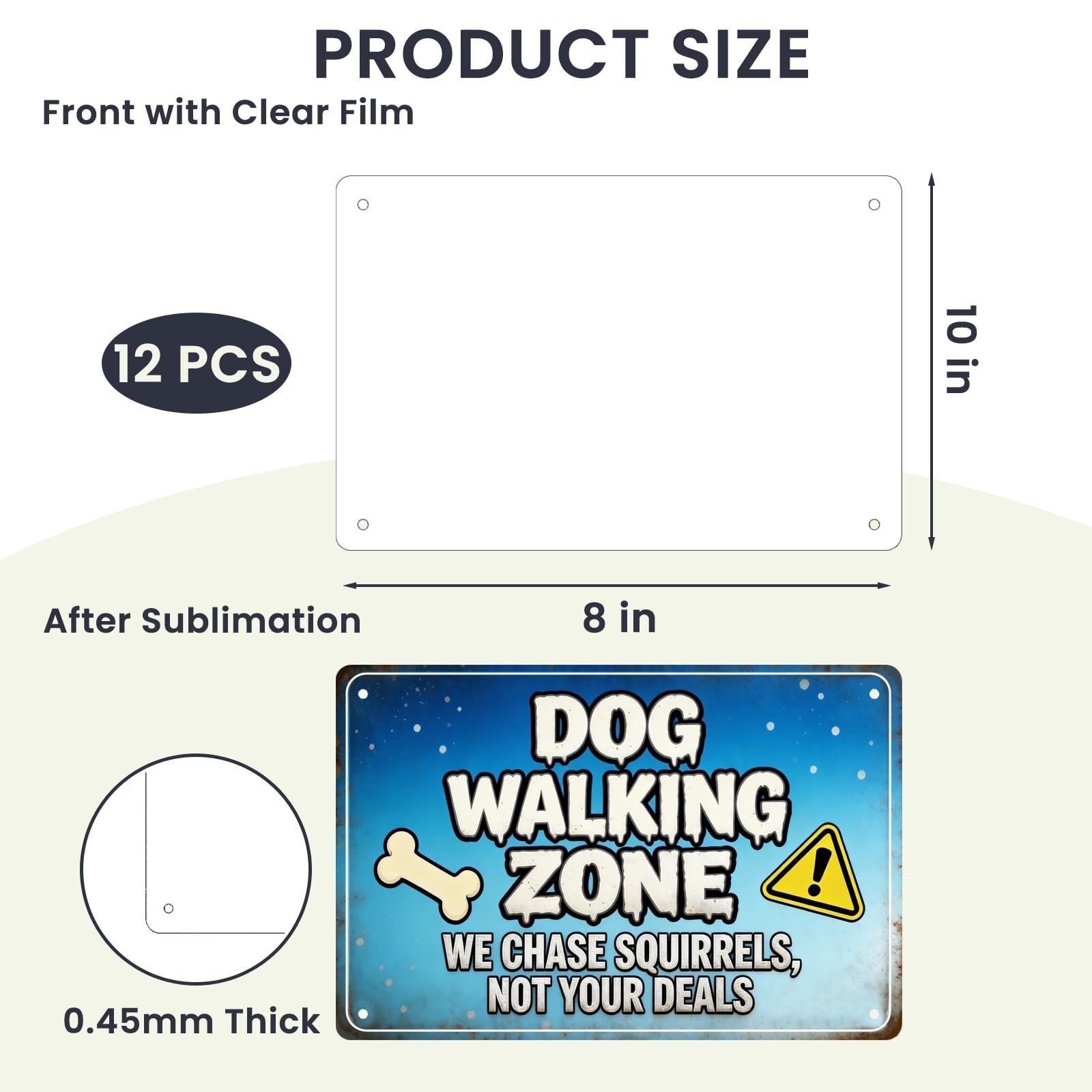 12 Pcs Metal Sublimation Sign Blanks 8&Prime;x10&Prime; with Holes, 0.45mm Aluminum Signs…