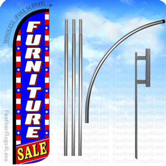 FURNITURE SALE – Windless Swooper Flag 15&prime; KIT Feather Banner Sign – stars bz