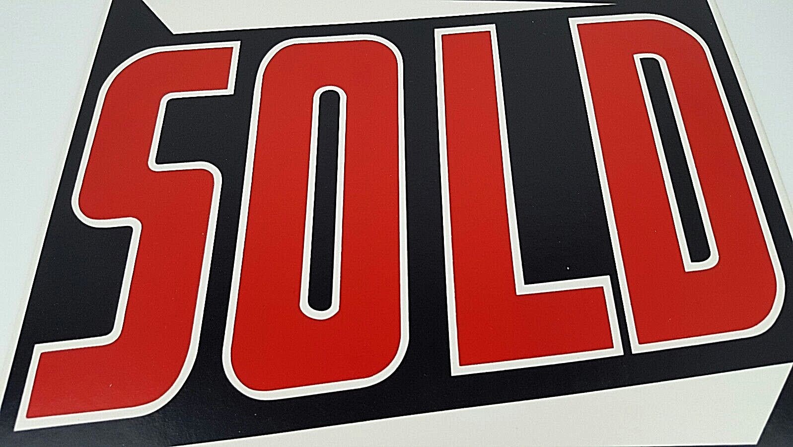 Vintage Thick Wax Paper Sold Sign Business Great Graphics Single Sided 14×11 NOS