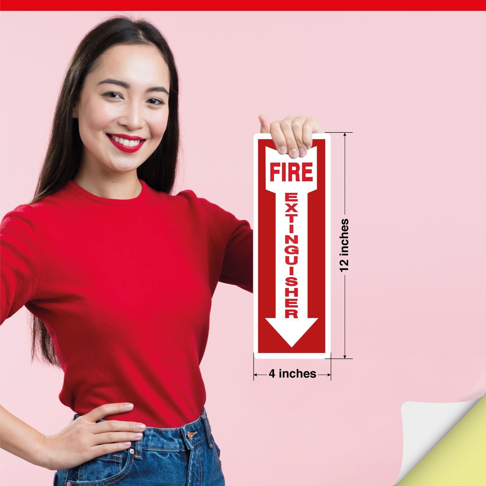 Pack of 12 Fire Extinguisher Stickers 4&Prime;x 12&Prime;- 5 Mil Vinyl – Fire Extinguishe…