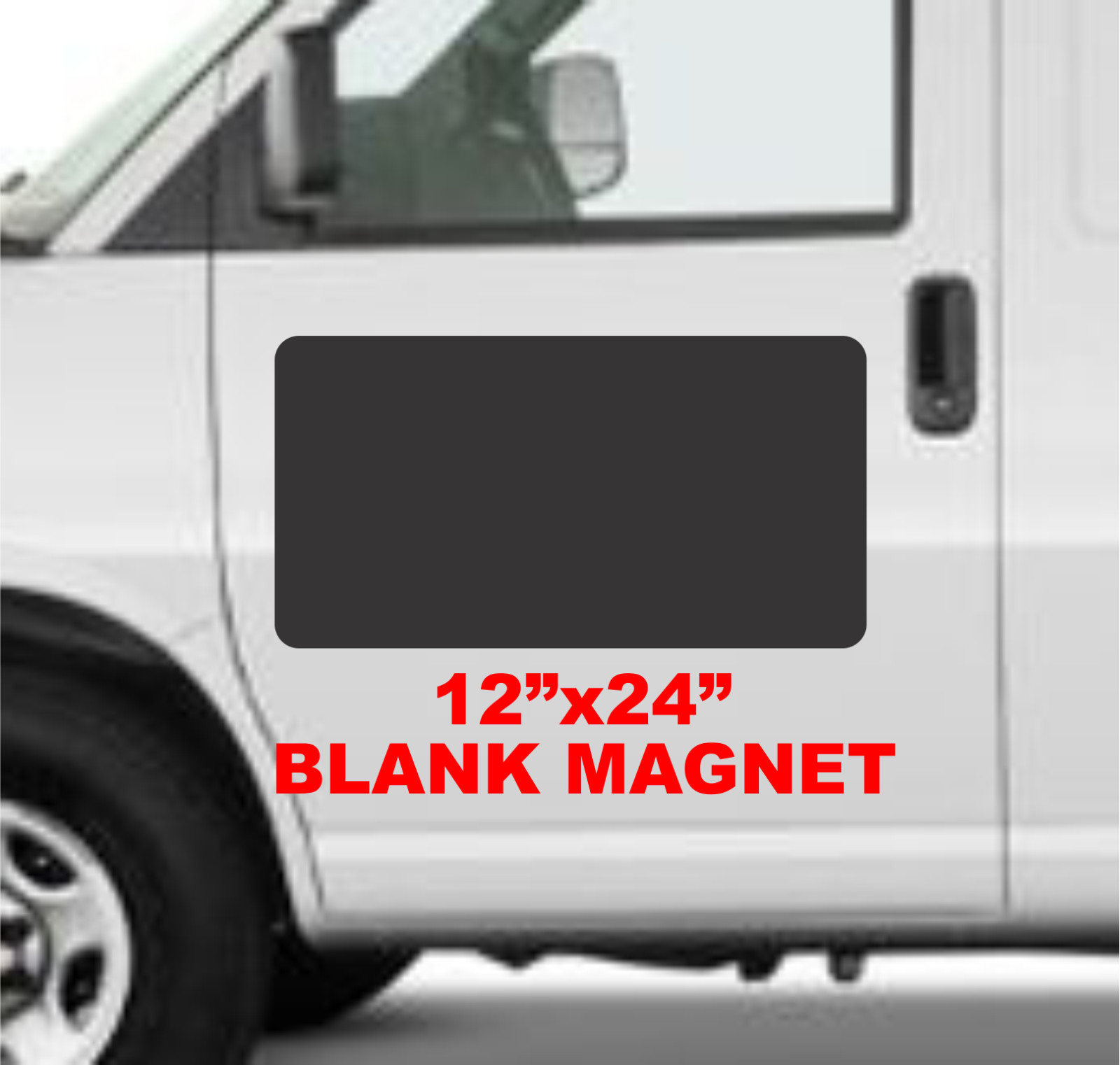 Blank BLACK Vehicle Magnetic 12&Prime;x24&Prime; Sign for Auto Car Truck Van SUV