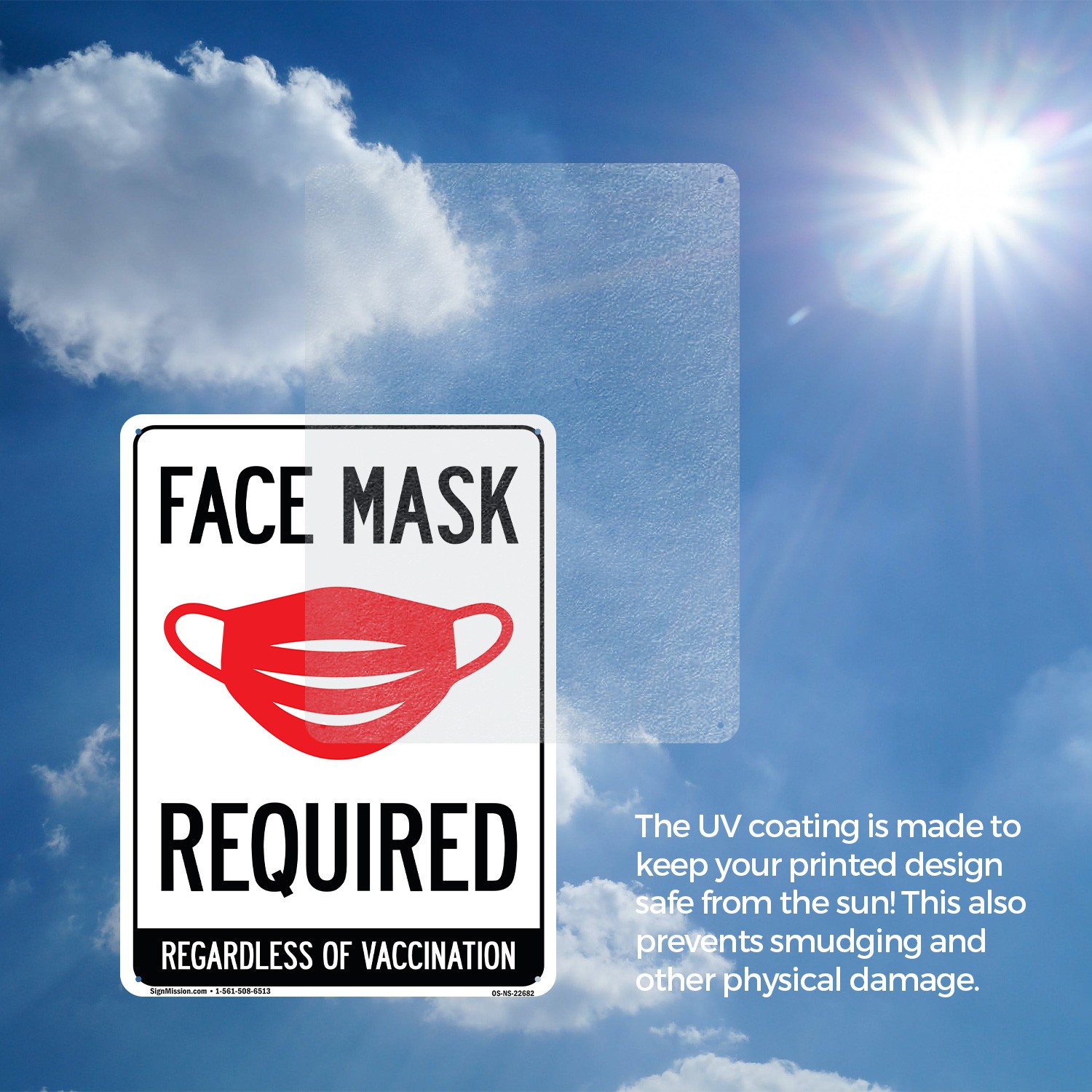 Face Mask Required Public Safety Sign Metal, Plastic, Or Decal – 5 or 10 Pack