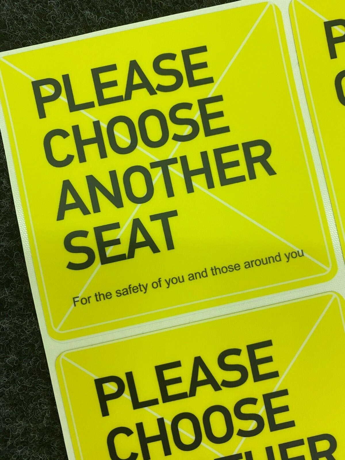 Social Distancing Choose Another Seat Signs 40 Pack With Minor Defects Vinyl