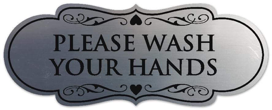 Designer Please Wash Your Hands Sign – Easy Installation | Durable Wall or Do…
