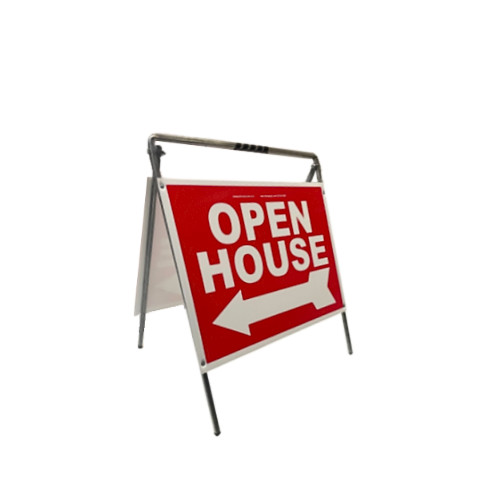 Real Estate Open House Sign Kit Metal A-Frame 5 Pack Red