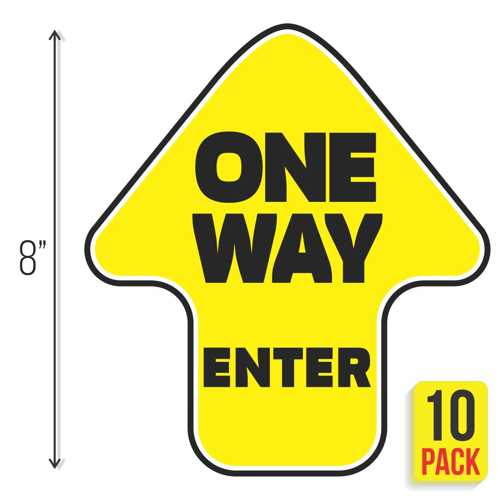 One Way Arrow Social Distancing Floor Decal Carpet 10 Pack School Event Vinyl