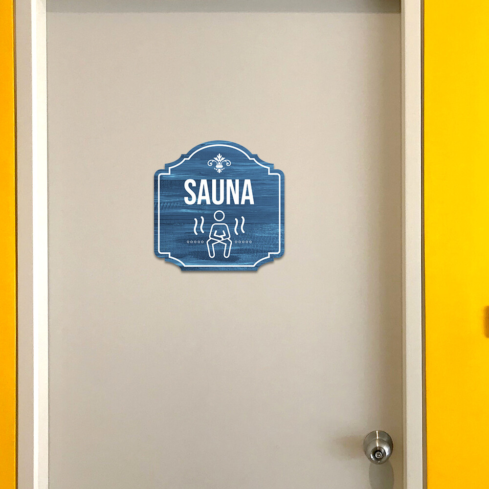 Heritage Plus Sauna Wall or Door Sign | Spa Gym Health Club Signage