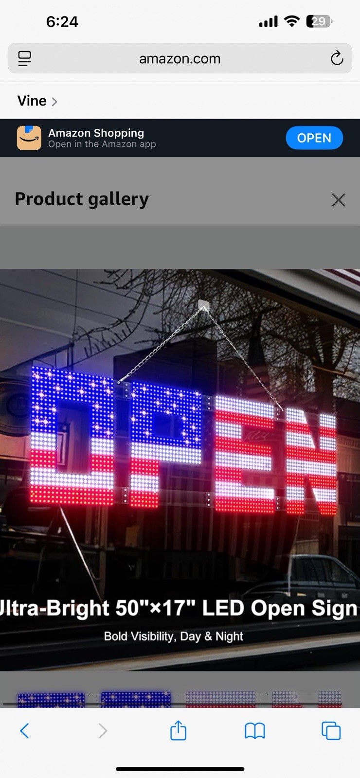 50&Prime;x17&Prime; Large LED Open Sign with Remote and Bluetooth App, Super Bright