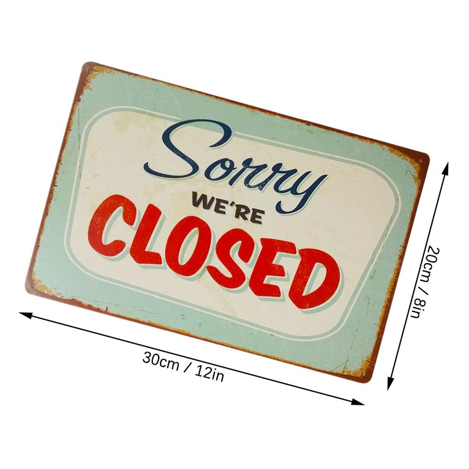 Come in We&rsquo;re OPEN, Sorry We Are Closed Metal Retro Tin Sign Vintage Plaque W…