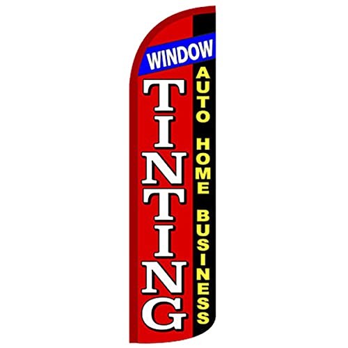 4 Less Co WINDOW TINTING AUTO HOME BUSINESS – Windless Swooper Flag Feather B…