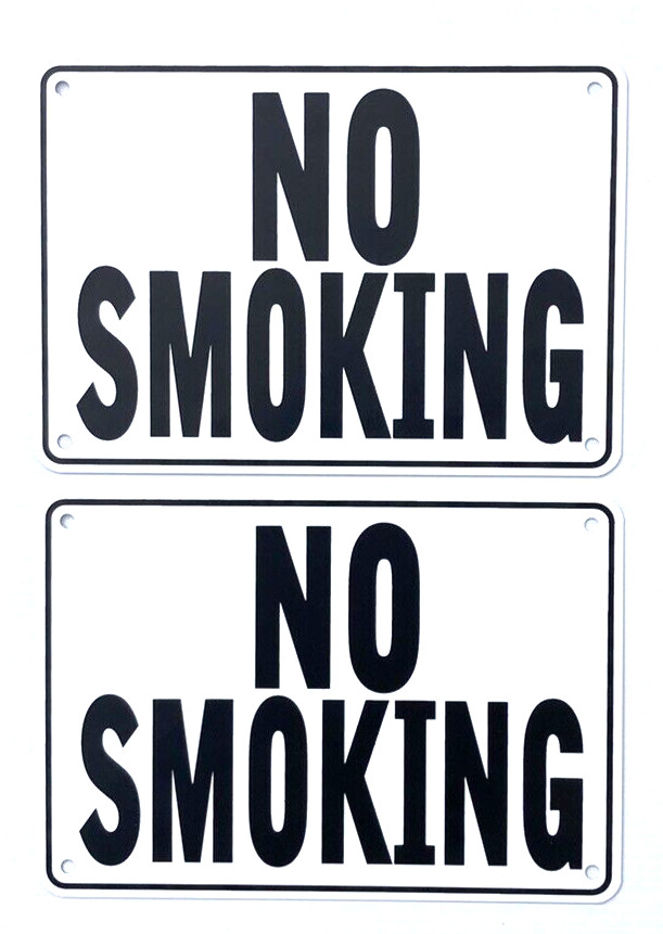 « NO SMOKING » WARNING SIGN, 2 SIGN SET, METAL