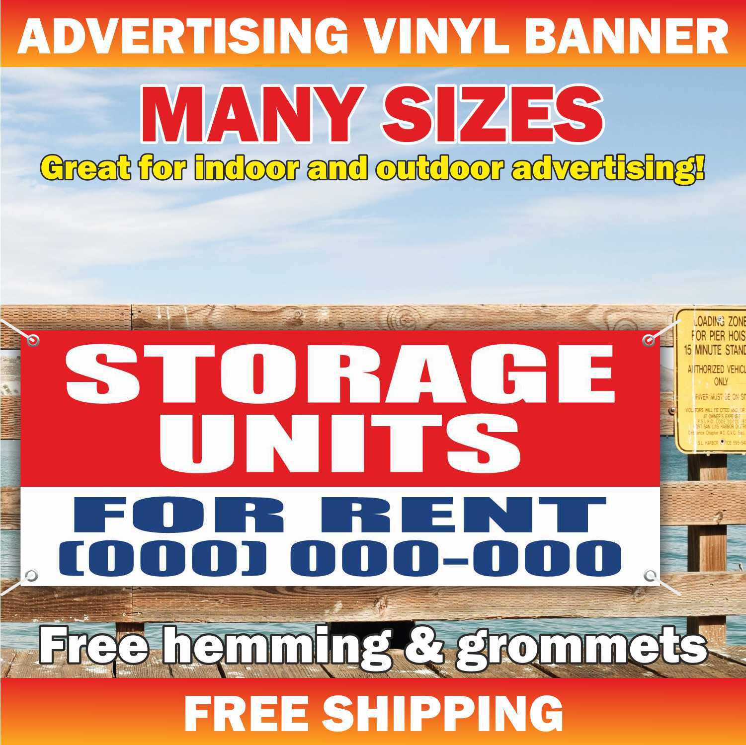 STORAGE UNITS FOR RENT Advertising Banner Vinyl Mesh Sign Realtor Custom Phone