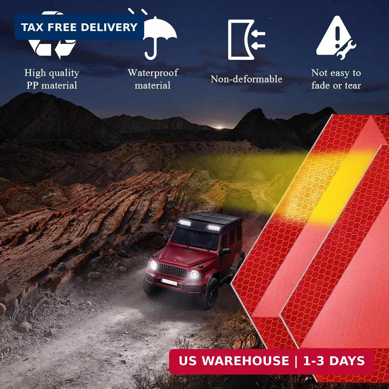 2 Pack Slow Moving Vehicle Triangle Sticker,8 X 7 Inch Diamond Grade Reflective.