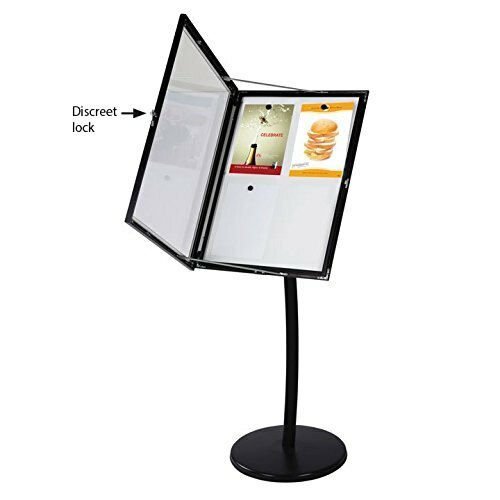 Floor Standing Universal Showboard with Magnet 4x(8.5×11) » Lockable Menu Holder