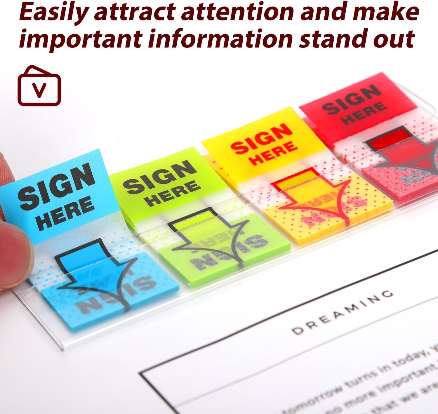 Durable 500pcs Sign Here Tabs – Vibrant Stickers for Home, Office & School Use