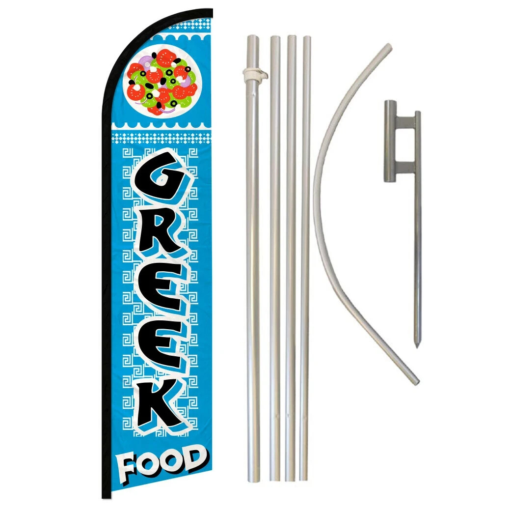 Restaurant Lunch Dinner Variation Windless Advertising Banner Flag Pole Kits