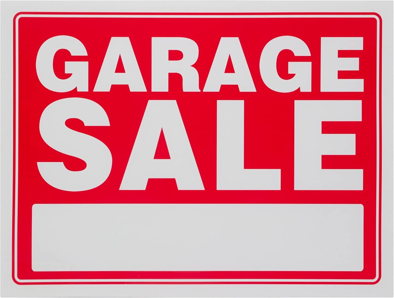 Ram-Pro Garage Sign Red Yard Street Signs – 9 X 12 Inch Plastic Banner Labels fo