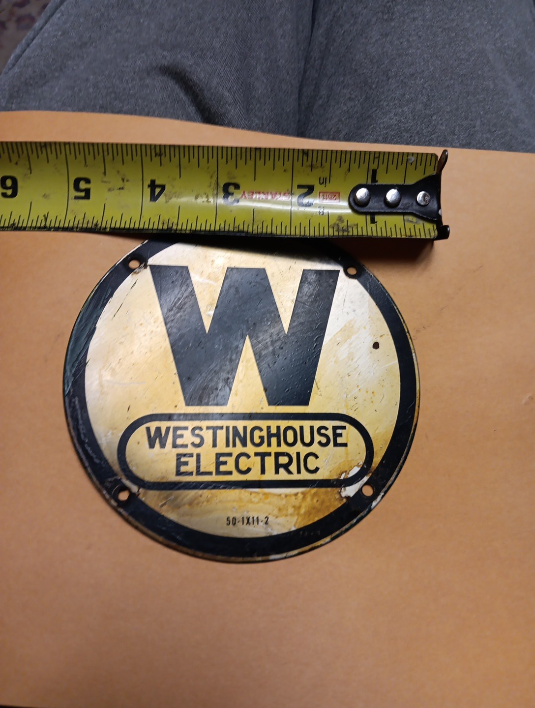 Antique Elevator Plaque Westinghouse Emblym Badge 4.5&Prime; Metal Vintage Fast Shippi