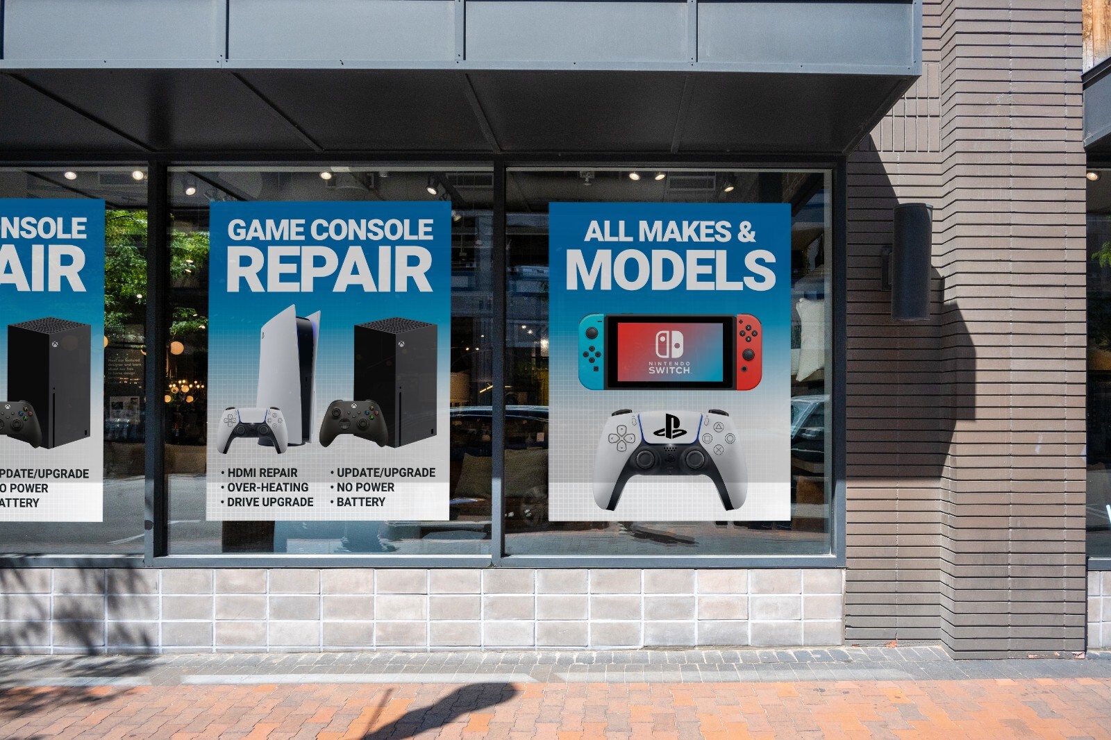 Game Console Repair Nintendo Switch Wii Xbox PS5 video game SIGN BANNER wrap