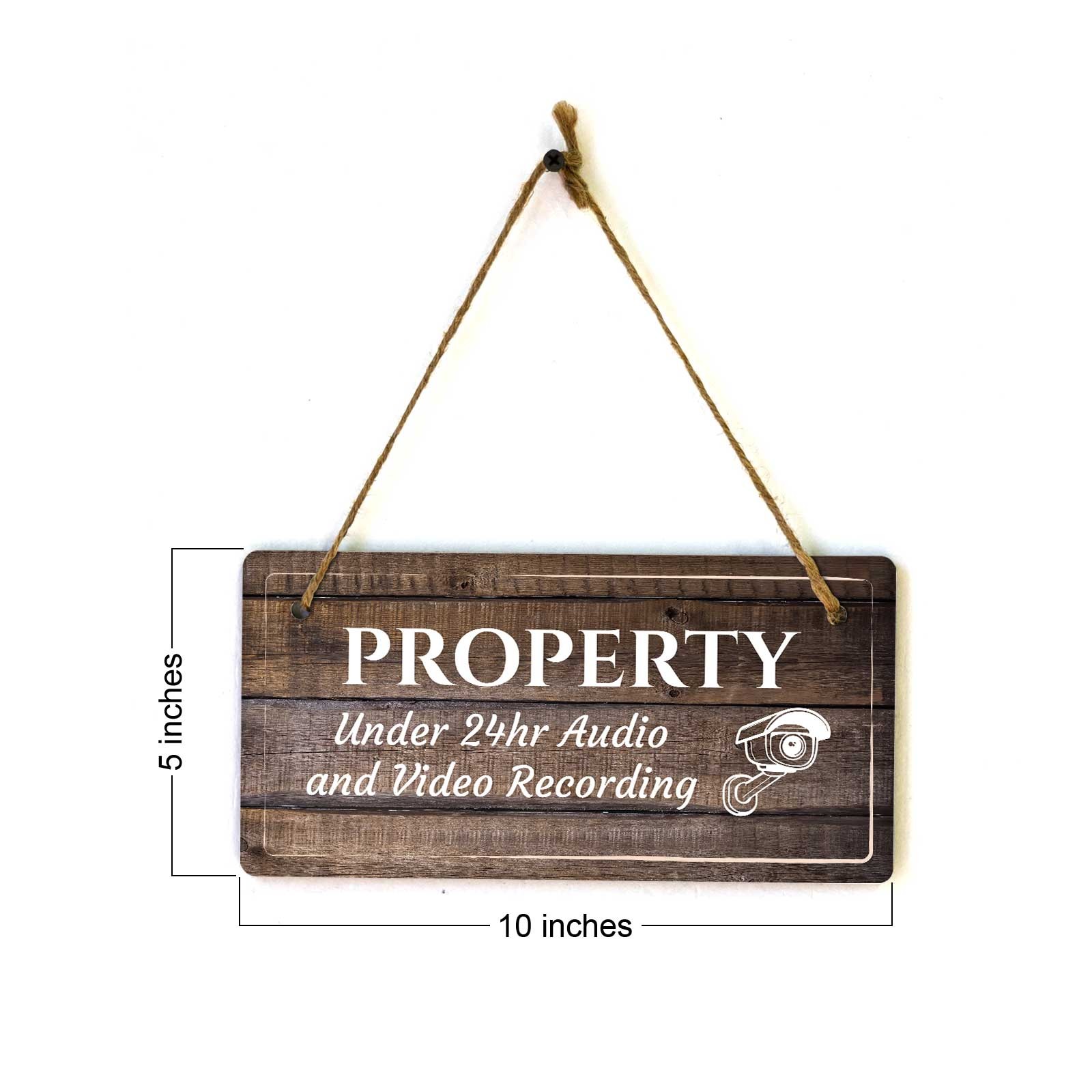 Security & Surveillance | Rustic Dark Wood 5 x 10&Prime; Hanging Signs