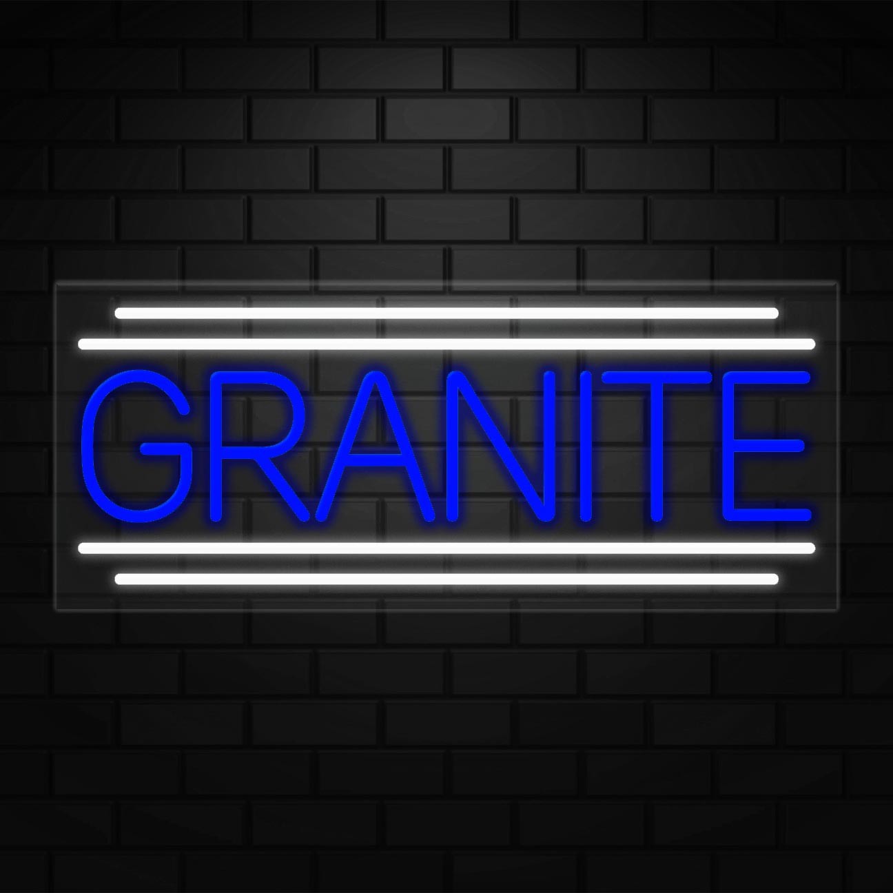 Granite Sign for Business Displays | LED Flex Neon | 32&Prime;W x 13&Prime;H x 1&Prime;D