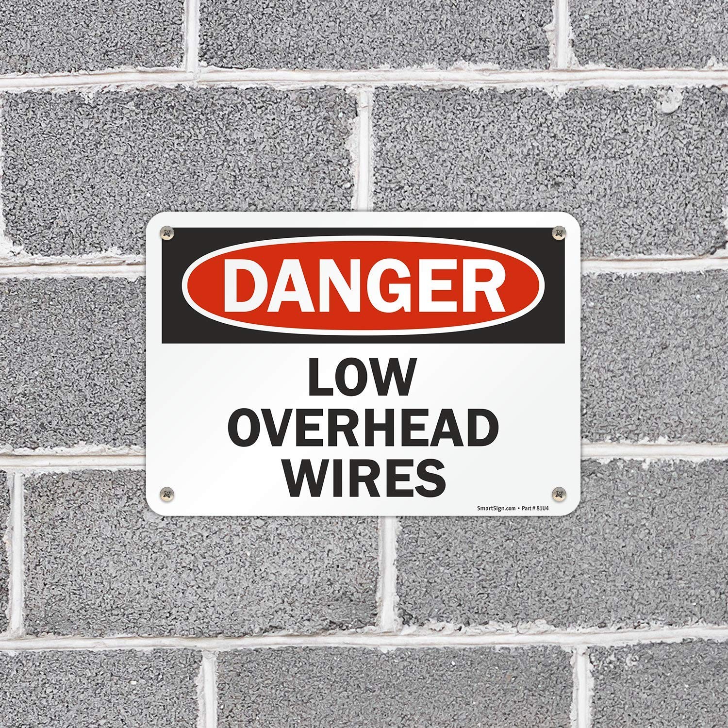 Danger Low Overhead Wires Sign 7×10 Inch Aluminum Electric Safety Warning