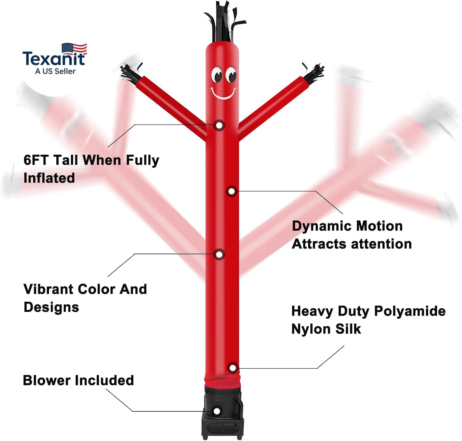 6FT Fly Puppet Dancer with 1/3Hp Blower Complete Set (RED)