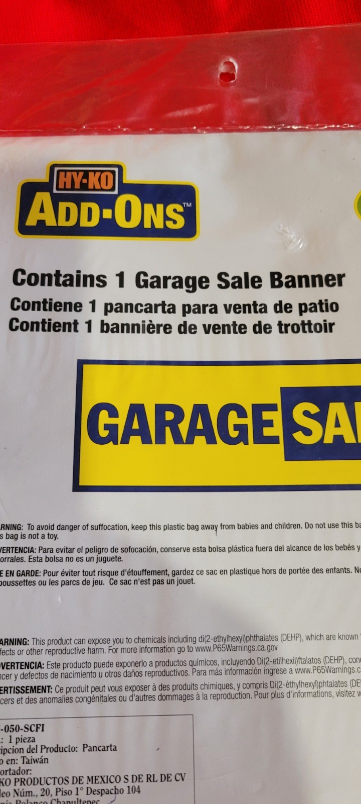 BLUE & YELLOW 4 FOOT VINYL GARAGE SALE HANGING BANNER 48&Prime;X18&Prime;
