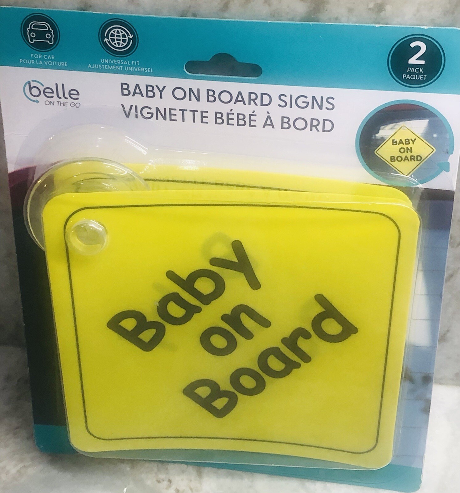 ShipN24Hours. New-Baby on Board Signs. 2 Pack. For Car. Universal Fit.