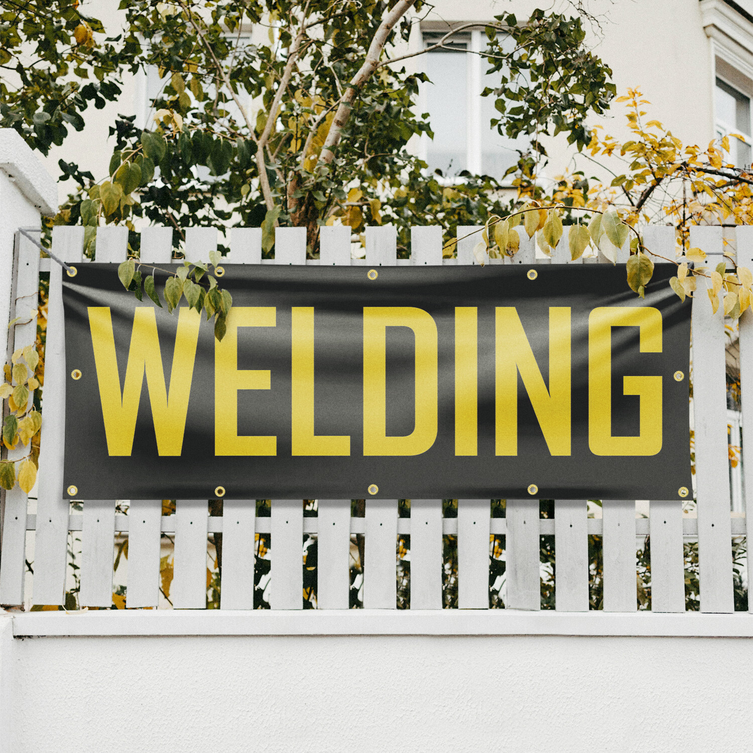 Welding 13 oz Vinyl Banner Sign with Metal Grommets Heavy-Duty Single-Sided