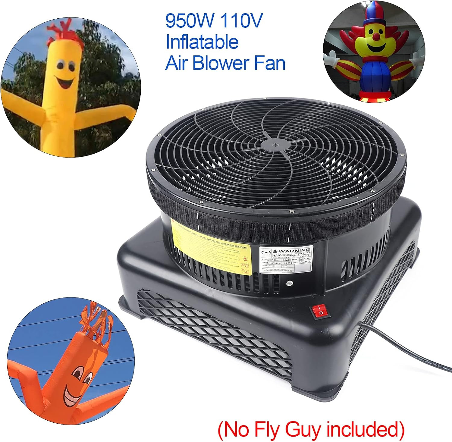 950W Inflatable Fly Guy Air Blower, 110V Outdoor Inflatable Balloon Fan Small Co